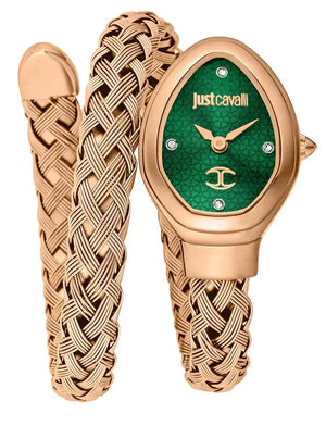 Just Cavalli Novara Green Dial Rose Gold Steel Strap Watch for Women - JC1L264M0045 Authentic Buy Shop Now
