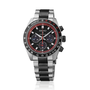 Seiko Prospex Speedtimer Solar Chronograph Datsun 240Z Collaboration Limited Edition Black Dial Two Tone Steel Strap Watch for Men - SSC957 Authentic Buy Shop Now