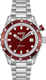 Hugo Boss Bossmatic Automatic Red Dial Silver Steel Strap Watch for Men - 1514179 Authentic Buy Shop Now