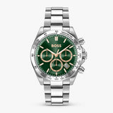 Hugo Boss Hero 2.0 Chronograph Green Dial Silver Steel Strap Watch for Men - 1514268 Authentic Buy Shop Now