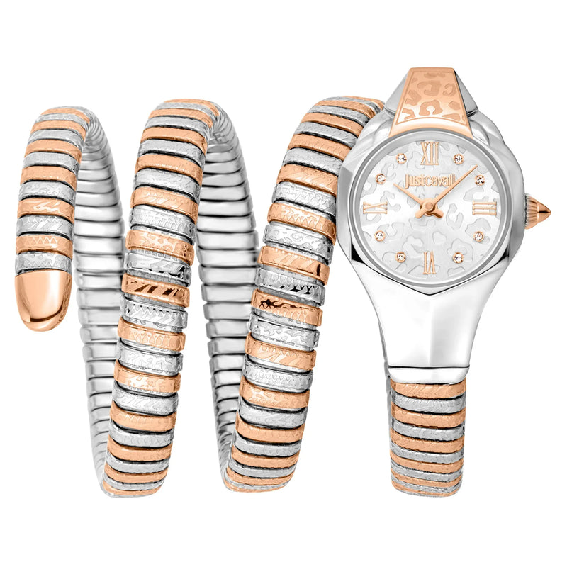 Just Cavalli Ravenna Silver Dial Two Tone Steel Strap Watch for Women - JC1L271M0065 Authentic Buy Shop Now