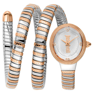 Just Cavalli After Party Silver Dial Two Tone Steel Strap Watch for Women - JC1L269M0065 Authentic Buy Shop Now