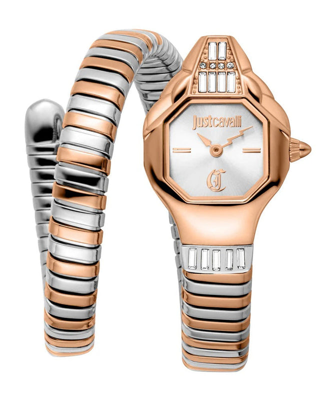 Just Cavalli Brillante Silver Dial Two Tone Steel Strap Watch for Women - JC1L326M0065 Authentic Buy Shop Now