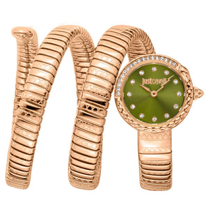 Just Cavalli Enchanting Green Dial Rose Gold Steel Strap Watch for Women - JC1L302M0045 Authentic Buy Shop Now