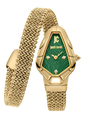 Just Cavalli Fiamma Green Dial Gold Steel Strap Watch for Women - JC1L426M0035 Authentic Buy Shop Now