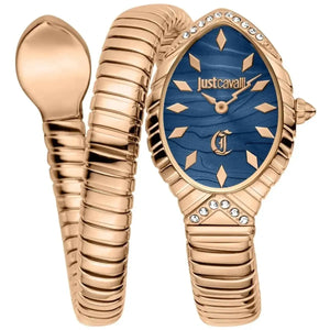 Just Cavalli Specchio Blue Dial Rose Gold Steel Strap Watch for Women - JC1L322M0045 Authentic Buy Shop Now