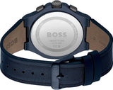 Hugo Boss Taper Chronograph Black Dial Blue Leather Strap Watch for Men - 1514086 Authentic Buy Shop Now