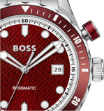 Hugo Boss Bossmatic Automatic Red Dial Silver Steel Strap Watch for Men - 1514179 Authentic Buy Shop Now