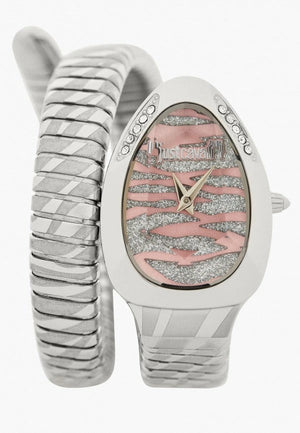 Just Cavalli Glam Evo 8 Pink Dial Silver Steel Strap Watch for Women - JC1L225M0015 Authentic Buy Shop Now