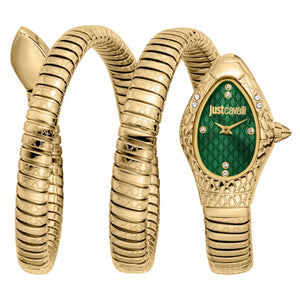 Just Cavalli Aurela Green Dial Gold Steel Strap Watch for Women - JC1L374M0035 Authentic Buy Shop Now