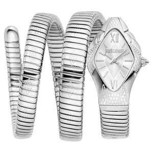 Just Cavalli Cristallo Silver Dial Silver Steel Strap Watch for Women - JC1L307M0015 Authentic Buy Shop Now