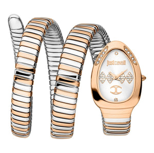 Just Cavalli Vezzoso Silver Dial Two Tone Steel Strap Watch for Women - JC1L230M0075 Authentic Buy Shop Now