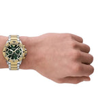 Emporio Armani Sea Explorer Chronograph Green Dial Two Tone Steel Strap Watch for Men - AR11586 Authentic Buy Shop Now