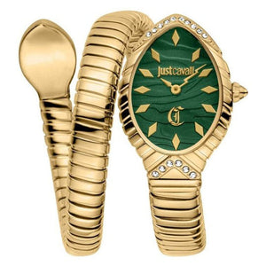 Just Cavalli Specchio Green Dial Gold Steel Strap Watch for Women - JC1L322M0035 Authentic Buy Shop Now