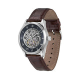 Hugo Boss Principle Skeleton Blue Dial Brown Leather Strap Watch for Men - 1514305 Authentic Buy Shop Now
