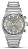 Hugo Boss Candor Chronograph Silver Dial Silver Steel Strap Watch for Men - 1514221 Authentic Buy Shop Now