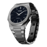 D1 Milano Ultra Thin Aventurine Black Dial Silver Steel Strap Watch for Men - D1-UTBJ29 Authentic Buy Shop Now
