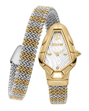 Just Cavalli Fiamma Silver Dial Two Tone Steel Strap Watch for Women - JC1L426M0055 Authentic Buy Shop Now