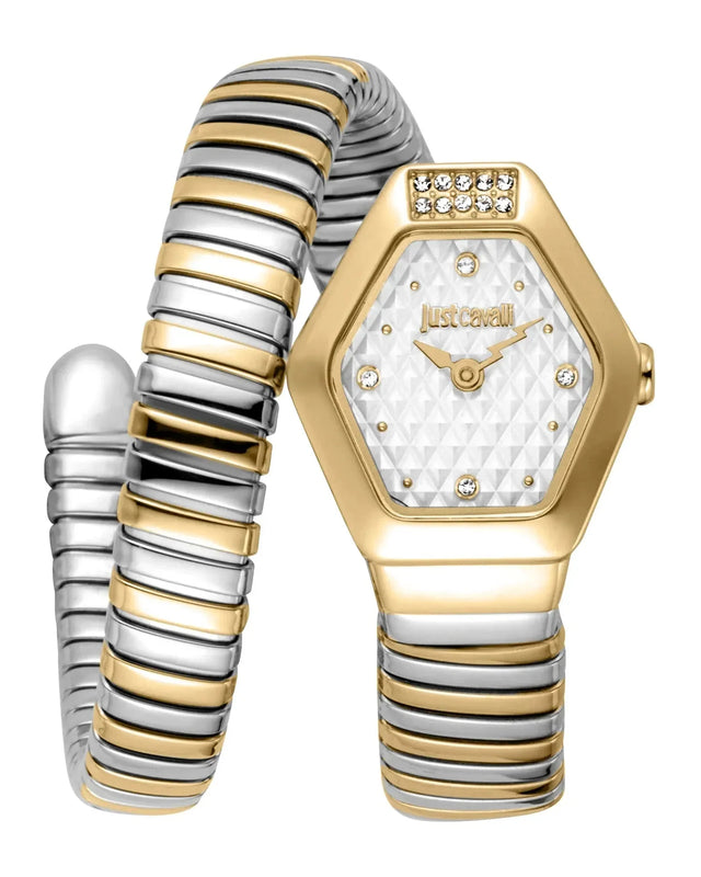 Just Cavalli Splora Silver Dial Two Tone Steel Strap Watch for Women - JC1L394M0055 Authentic Buy Shop Now