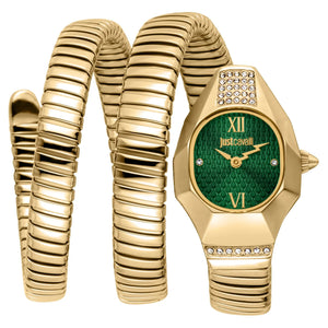 Just Cavalli Lunara Green Dial Gold Steel Strap Watch for Women - JC1L397M0045 Authentic Buy Shop Now