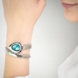 Just Cavalli Lady Snake Blue Dial Silver Steel Strap Watch for Women - JC1L249M0015 Authentic Buy Shop Now