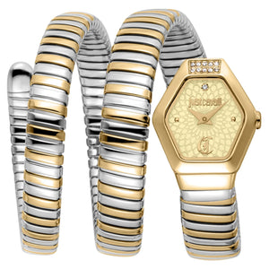Just Cavalli Romina Gold Dial Two Tone Steel Strap Watch for Women - JC1L395M0055 Authentic Buy Shop Now
