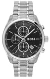 Hugo Boss Grand Prix Chronograph Black Dial Silver Steel Strap Watch for Men - 1514251 Authentic Buy Shop Now