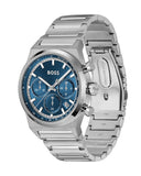 Hugo Boss Candor Chronograph Blue Dial Silver Steel Strap Watch for Men - 1514250 Authentic Buy Shop Now