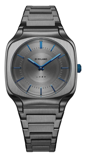 D1 Milano Square Titanium Gray Dial Gray Steel Strap Watch for Men - D1-SQBJ02 Authentic Buy Shop Now