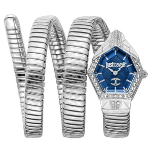 Just Cavalli Mesmerizing Blue Dial Silver Steel Strap Watch for Women - JC1L304M0015 Authentic Buy Shop Now