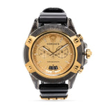 Versace Icon Active Chrono Gold Dial Black Silicone Strap Unisex Watch - VEZ701623 Authentic Buy Shop Now