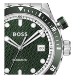 Hugo Boss Bossmatic Automatic Green Dial Silver Steel Strap Watch for Men - 1514178 Authentic Buy Shop Now