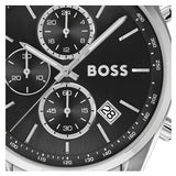 Hugo Boss Grand Prix Chronograph Black Dial Silver Steel Strap Watch for Men - 1514251 Authentic Buy Shop Now
