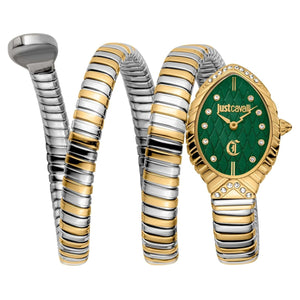 Just Cavalli Specchio Green Dial Two Tone Steel Strap Watch for Women - JC1L323M0055 Authentic Buy Shop Now