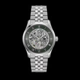 Hugo Boss Principle Skeleton Green Dial Silver Steel Strap Watch for Men - 1514236 Authentic Buy Shop Now