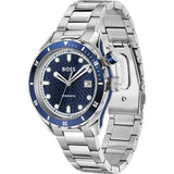 Hugo Boss Bossmatic Automatic Blue Dial Silver Steel Strap Watch for Men - 1514177 Authentic Buy Shop Now