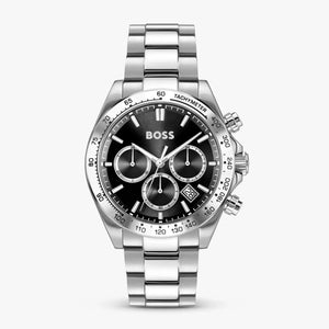 Hugo Boss Hero 2.0 Chronograph Black Dial Silver Steel Strap Watch for Men - 1514267 Authentic Buy Shop Now