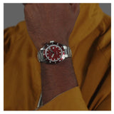Hugo Boss Bossmatic Automatic Red Dial Silver Steel Strap Watch for Men - 1514179 Authentic Buy Shop Now