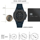 Hugo Boss Taper Chronograph Black Dial Blue Leather Strap Watch for Men - 1514086 Authentic Buy Shop Now