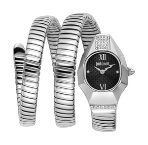Just Cavalli Lunara Black Dial Silver Steel Strap Watch for Women - JC1L397M0025 Authentic Buy Shop Now