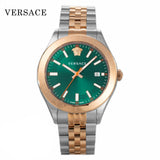 Versace Hellenyium Quartz Green Dial Two Tone Steel Strap Watch for Men - VEVK01324 Authentic Buy Shop Now