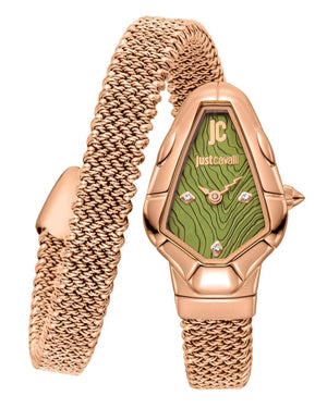 Just Cavalli Fiamma Green Dial Rose Gold Steel Strap Watch for Women - JC1L426M0045 Authentic Buy Shop Now
