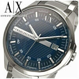 Armani Exchange Hampton Chronograph Blue Dial Silver Steel Strap Watch For Men - AX2132 Authentic Buy Shop Now