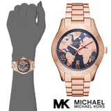 Michael Kors Layton Rose Gold Dial Rose Gold Steel Strap Watch for Women - MK6395 Authentic Buy Shop Now