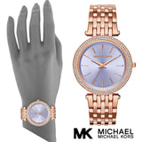 Michael Kors Darci Purple Dial Rose Gold Steel Strap Watch for Women - MK3400 Authentic Buy Shop Now