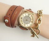 Michael Kors Catlin Champagne Dial Brown Leather Strap Watch for Women - MK2375 Authentic Buy Shop Now