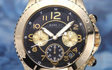 Marc Jacobs Rock Chronograph Black Dial Gold Steel Strap Watch for Women - MBM3253 Authentic Buy Shop Now