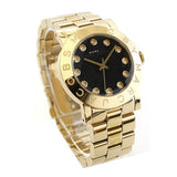 Marc Jacobs Amy Glitz Black Dial Gold Steel Strap Watch for Women - MBM3334 Authentic Buy Shop Now