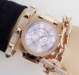 Michael Kors Parker Purple Dial Rose Gold Steel Strap Watch for Women - MK6169 Authentic Buy Shop Now