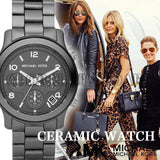 Michael Kors Runway Black Ceramic Dial Black Steel Strap Watch for Women - MK5162 Authentic Buy Shop Now